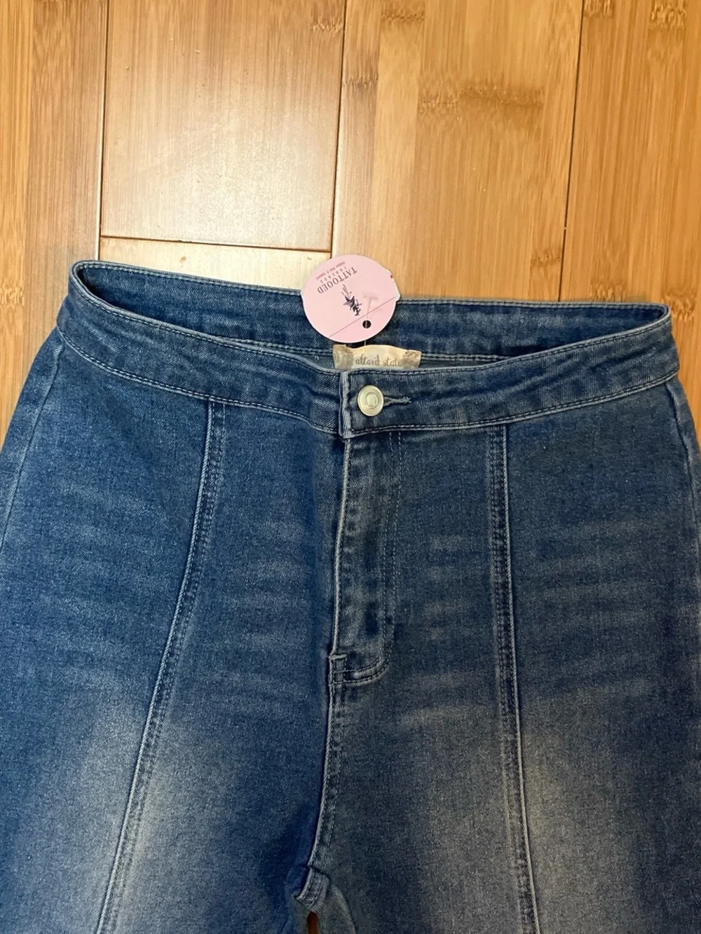 Altar'd State Dark Blue Panel Flare Jeans NWT